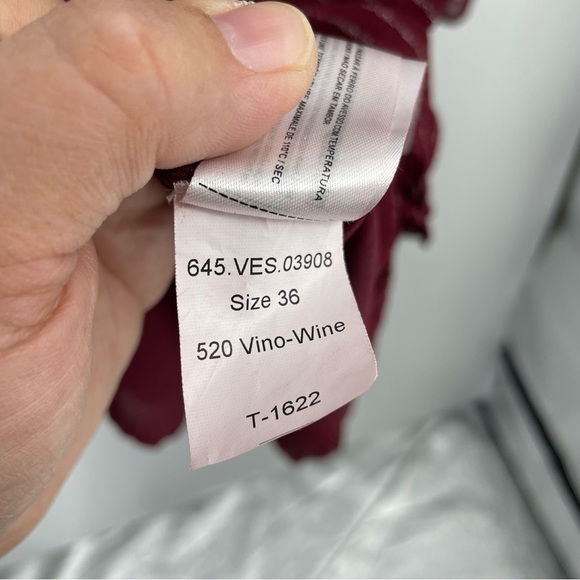 Anthropologie Intropia Ruffled Tunic Mini Dress Burgundy Red wine Sz 36 US 0 - Picture 7 of 8